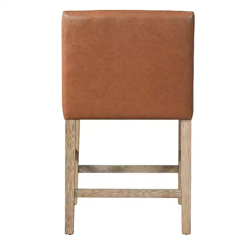 Tabourets de comptoir contemporains en bois rembourrés de tissu de 66 cm (ensemble de 2)