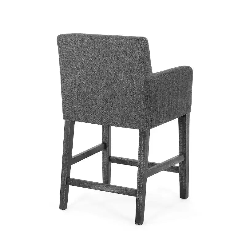 Tabourets de comptoir contemporains en bois rembourrés de tissu de 66 cm (ensemble de 2)