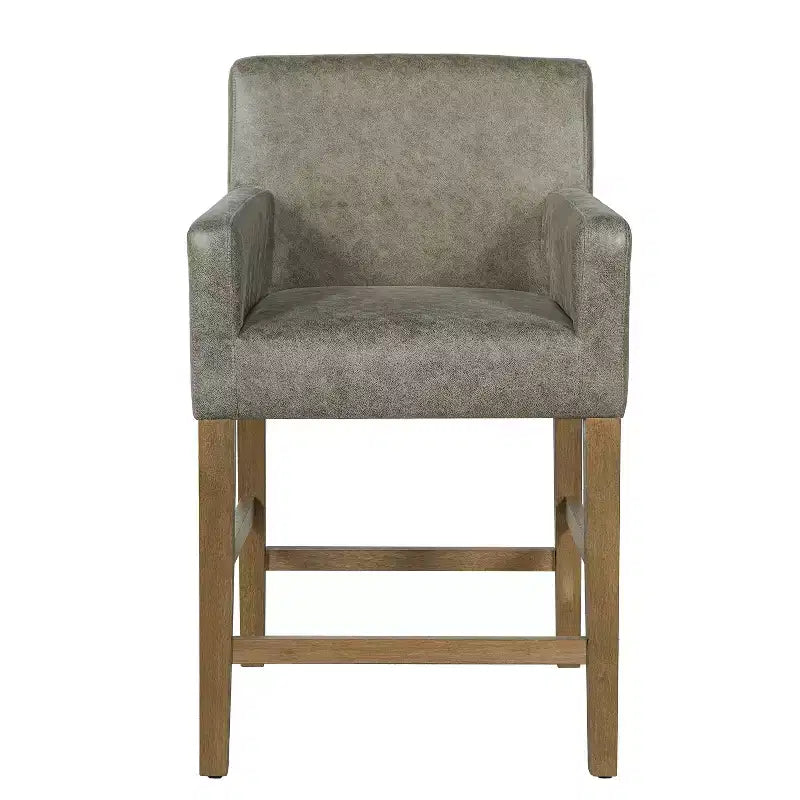 Tabourets de comptoir contemporains en bois rembourrés de tissu de 66 cm (ensemble de 2)
