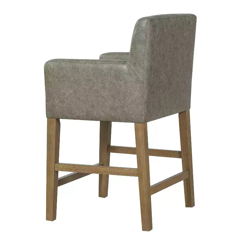 Tabourets de comptoir contemporains en bois rembourrés de tissu de 66 cm (ensemble de 2)