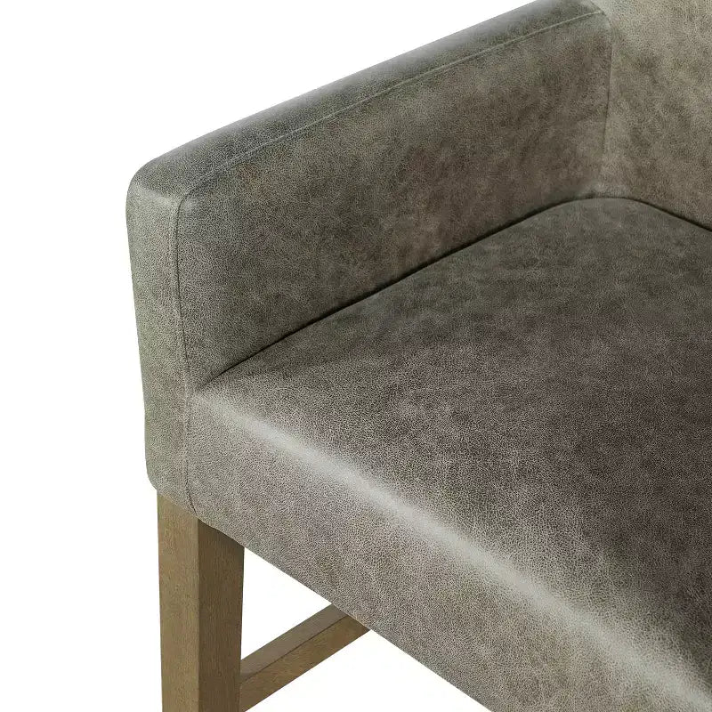 Tabourets de comptoir contemporains en bois rembourrés de tissu de 66 cm (ensemble de 2)