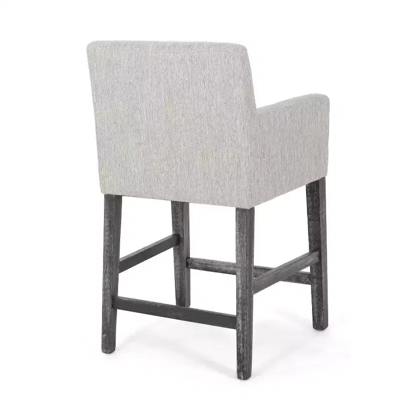Tabourets de comptoir contemporains en bois rembourrés de tissu de 66 cm (ensemble de 2)