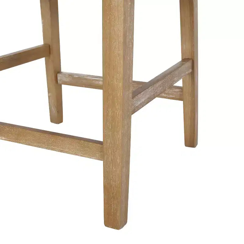 Tabourets de comptoir contemporains en bois rembourrés de tissu de 66 cm (ensemble de 2)