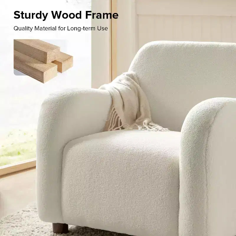 Fauteuil rembourré en bouclette large de 35 po