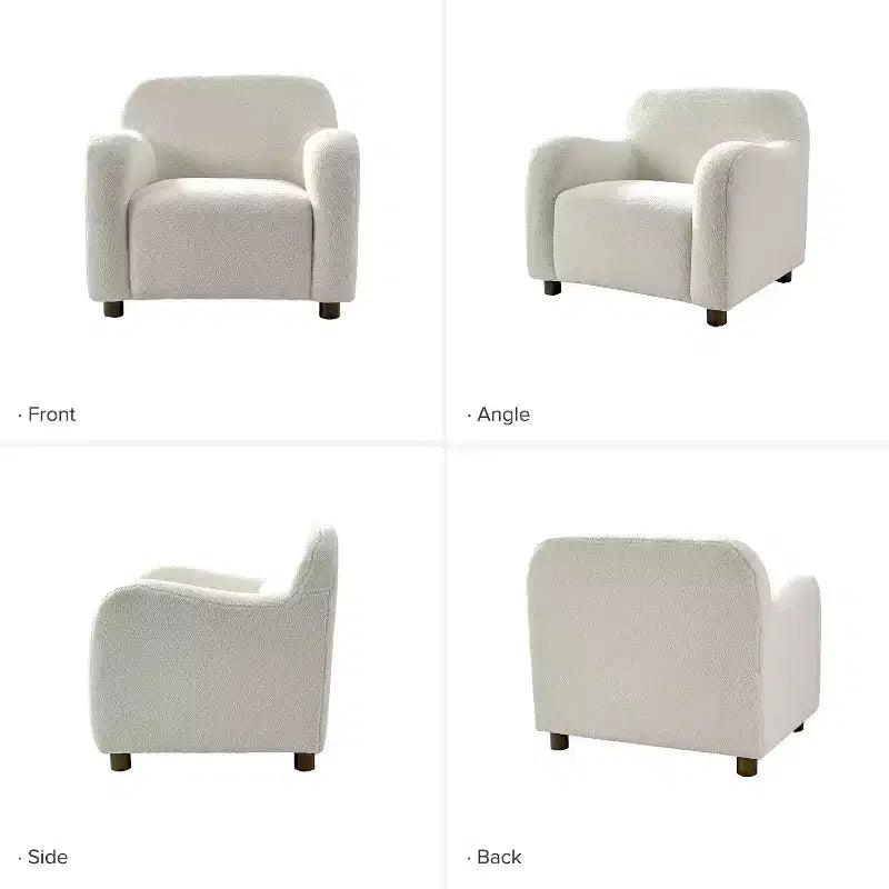 Fauteuil rembourré en bouclette large de 35 po