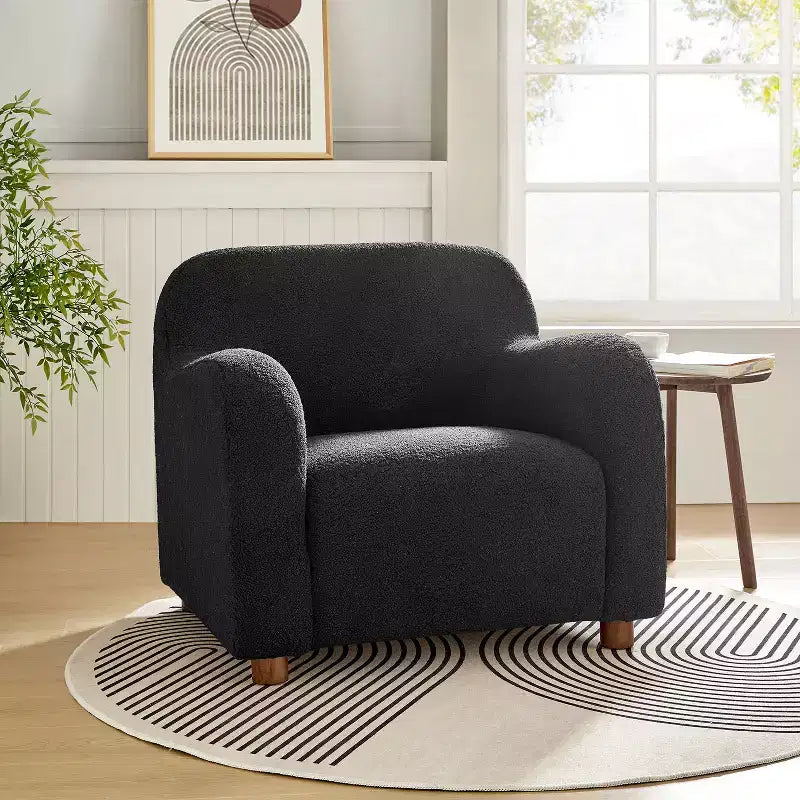 Fauteuil rembourré en bouclette large de 35 po