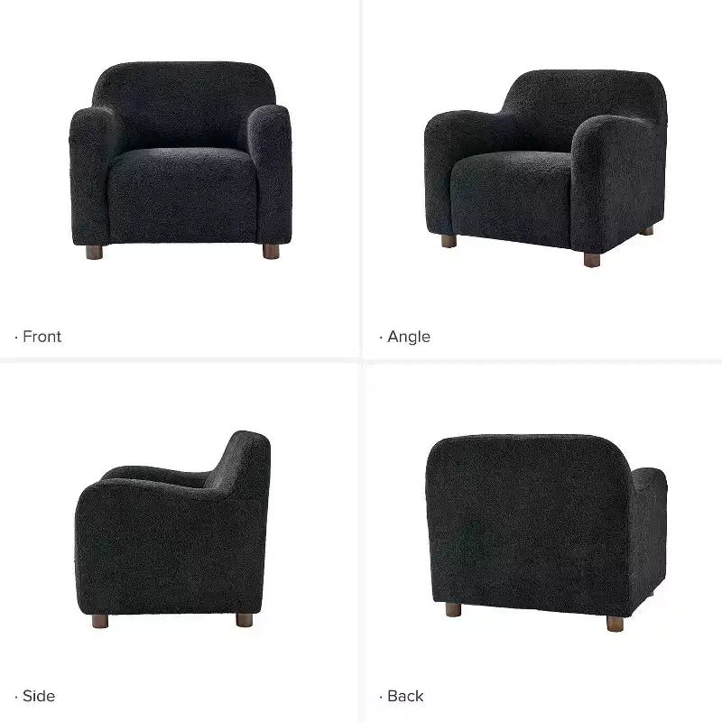 Fauteuil rembourré en bouclette large de 35 po