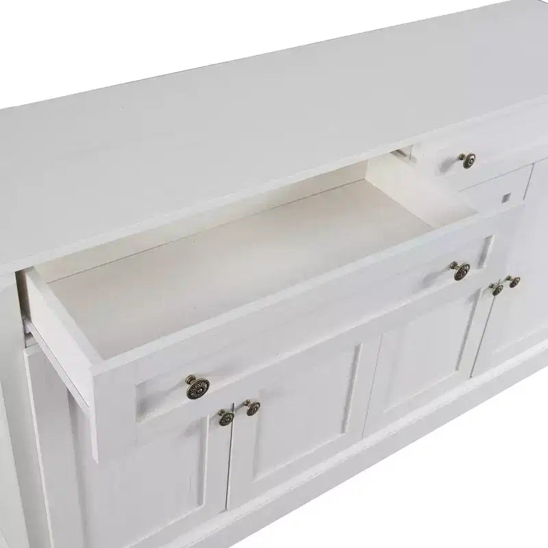 Buffet rétro 4 portes avec 2 tiroirs et étagères réglables pour salle à manger, salon