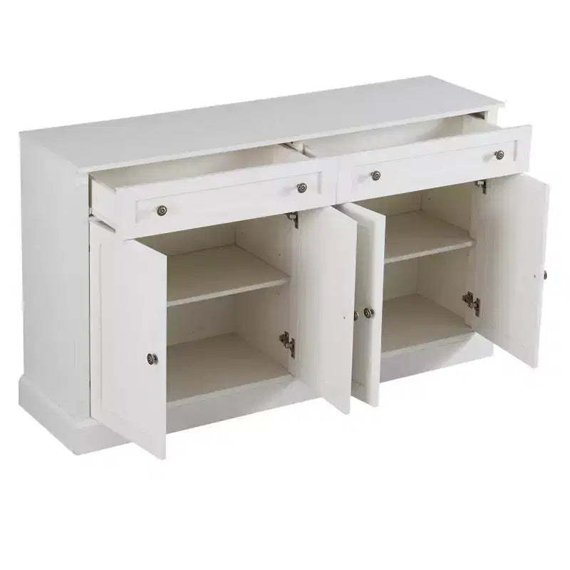 Buffet rétro 4 portes avec 2 tiroirs et étagères réglables pour salle à manger, salon
