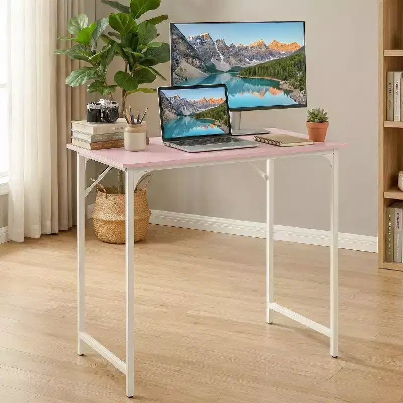 Bureau informatique industriel moderne de 32/39/47 pouces avec grand plateau et cadre en acier robuste