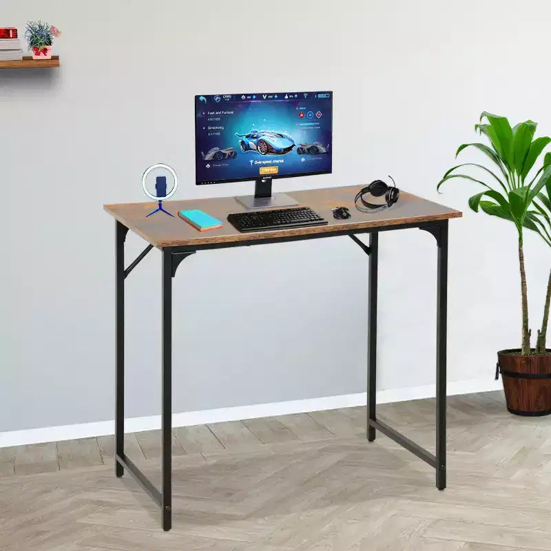 Bureau informatique industriel moderne de 32/39/47 pouces avec grand plateau et cadre en acier robuste