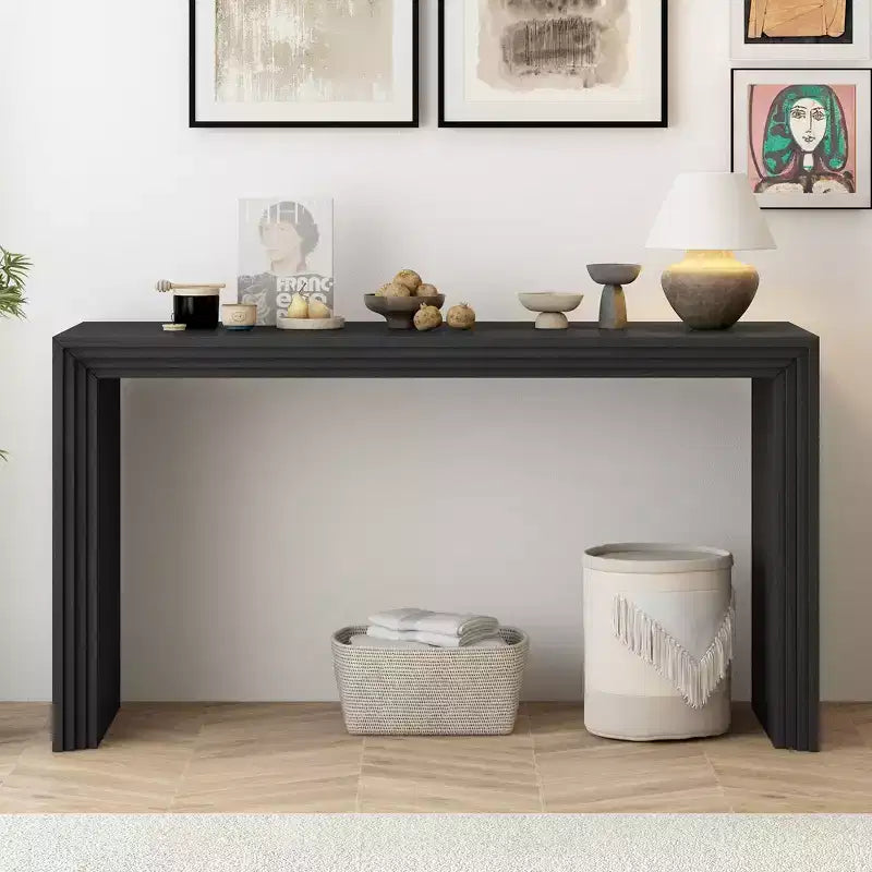 Console de salon ou d'entrée moderne en bois massif de Paulownia avec placage