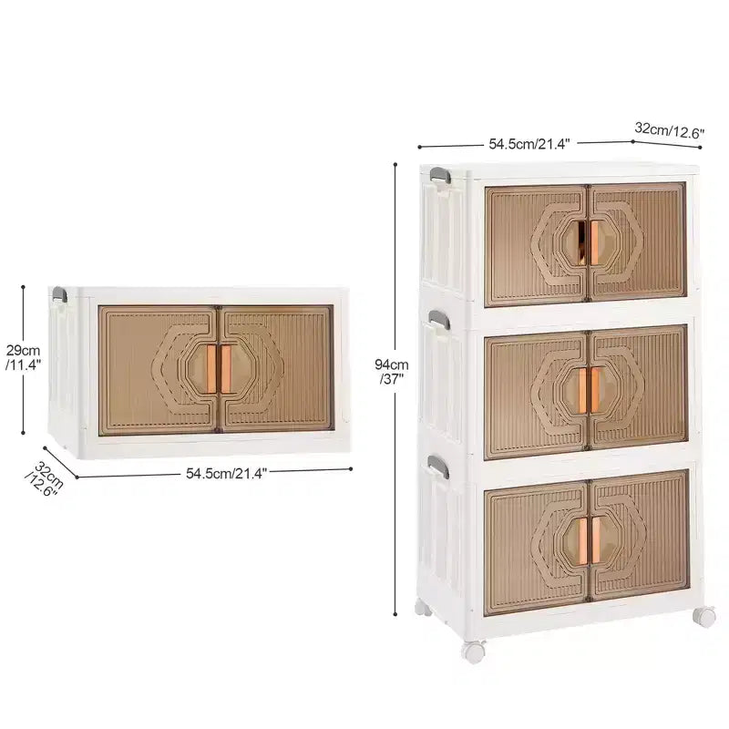 Lot de 3/4/5 bacs de rangement empilables avec couvercle et roulettes verrouillables, armoire de rangement pliable en PP, organiseur de maison