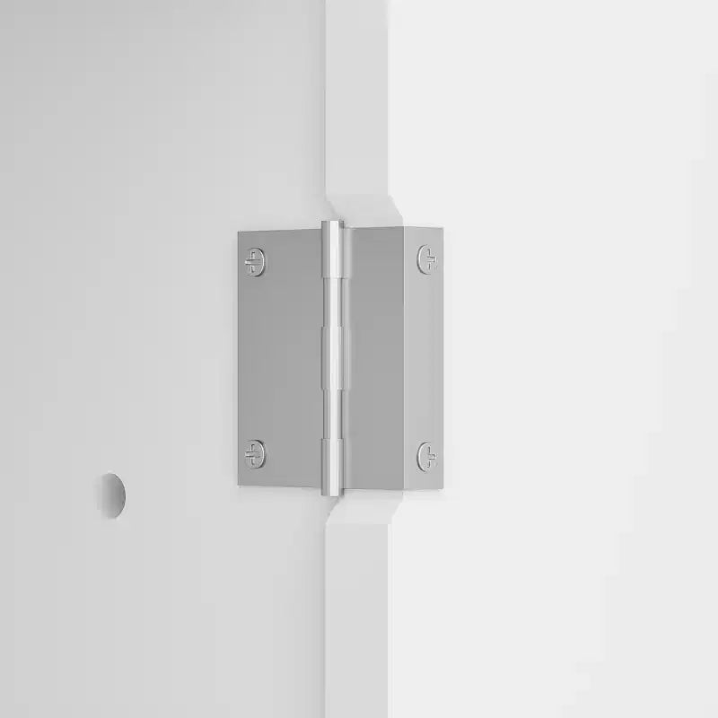 Meuble de rangement pour salle de bain, armoire autoportante ou murale avec 2 portes et 1 étagère ouverte, blanc