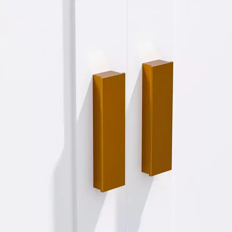 Meuble de rangement pour salle de bain, armoire autoportante ou murale avec 2 portes et 1 étagère ouverte, blanc