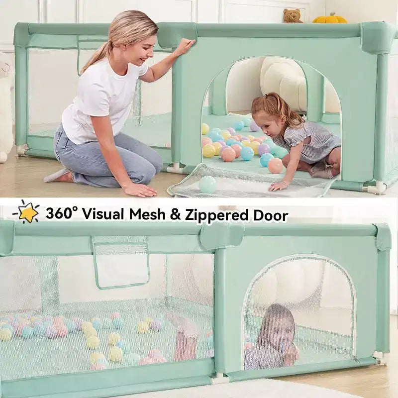 Parc pour bébé 79x71 à 4 panneaux Grand et sécurisé Parc portable