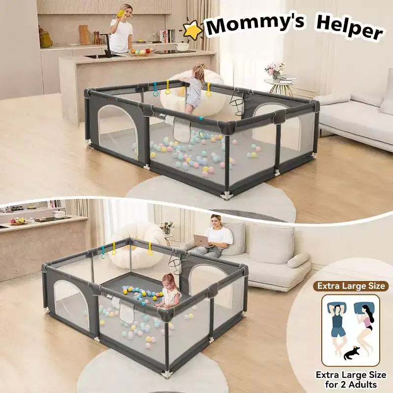 Parc pour bébé 79x71 à 4 panneaux Grand et sécurisé Parc portable