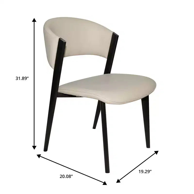 Chaises de salle à manger capitonnées, lot de 2, assise en cuir, piètement et pieds en fer noir, style moderne, pour cuisine, salle à manger ou café