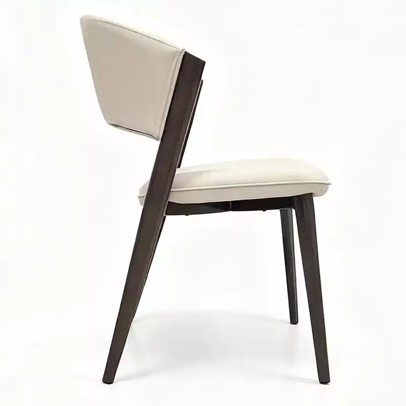 Chaises de salle à manger capitonnées, lot de 2, assise en cuir, piètement et pieds en fer noir, style moderne, pour cuisine, salle à manger ou café