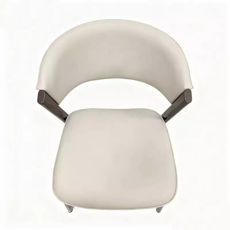 Chaises de salle à manger capitonnées, lot de 2, assise en cuir, piètement et pieds en fer noir, style moderne, pour cuisine, salle à manger ou café