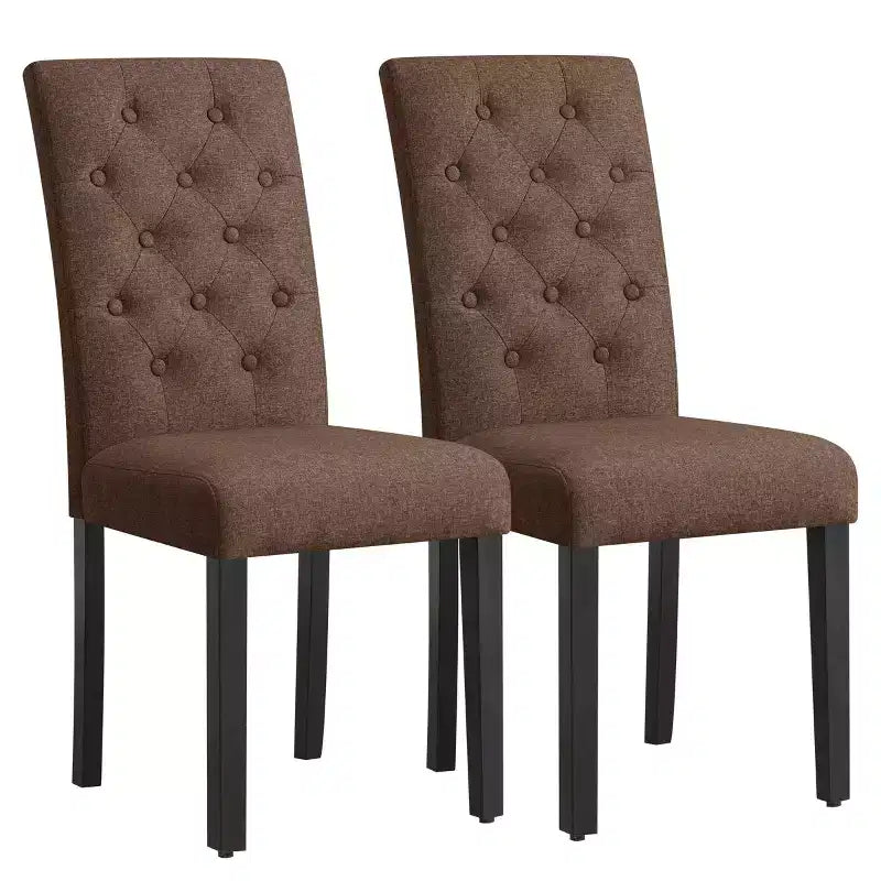 Chaise de salle à manger capitonnée en lin, lot de 2