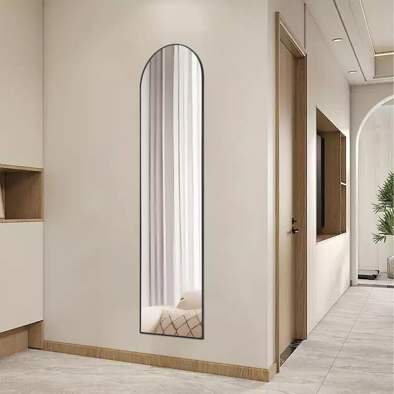 Miroir pleine longueur Miroir sur pied Miroir mural avec support Cadre fin en alliage d'aluminium