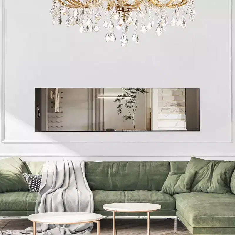 Miroir pleine longueur Miroir sur pied Miroir mural avec support Cadre fin en alliage d'aluminium