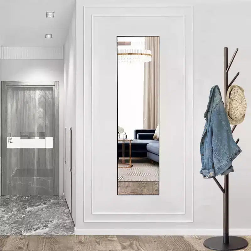 Miroir pleine longueur Miroir sur pied Miroir mural avec support Cadre fin en alliage d'aluminium