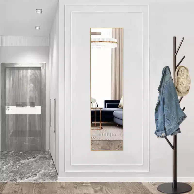 Miroir pleine longueur Miroir sur pied Miroir mural avec support Cadre fin en alliage d'aluminium