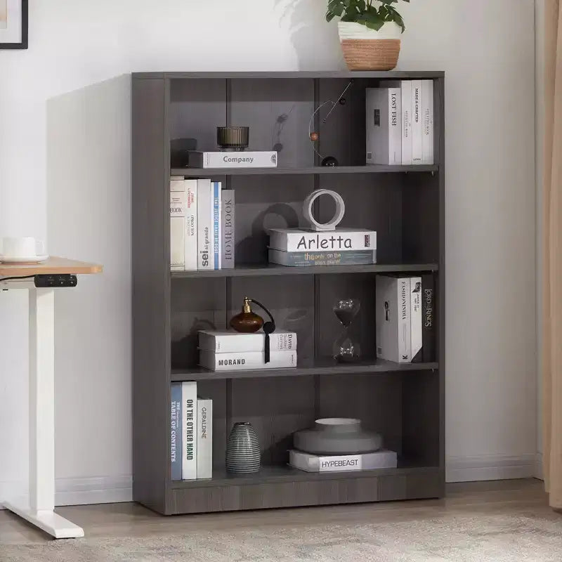 Étagère à livres en bois 3/4/5 niveaux, Bibliothèque haute avec étagères réglables, Meuble de rangement pour salon, chambre, bureau