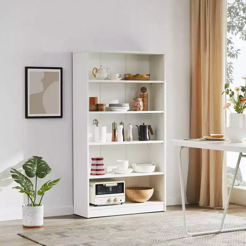 Étagère à livres en bois 3/4/5 niveaux, Bibliothèque haute avec étagères réglables, Meuble de rangement pour salon, chambre, bureau