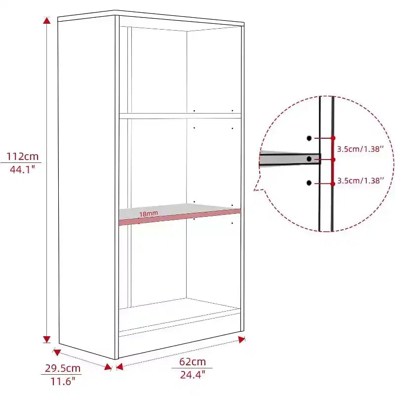 Étagère à livres en bois 3/4/5 niveaux, Bibliothèque haute avec étagères réglables, Meuble de rangement pour salon, chambre, bureau