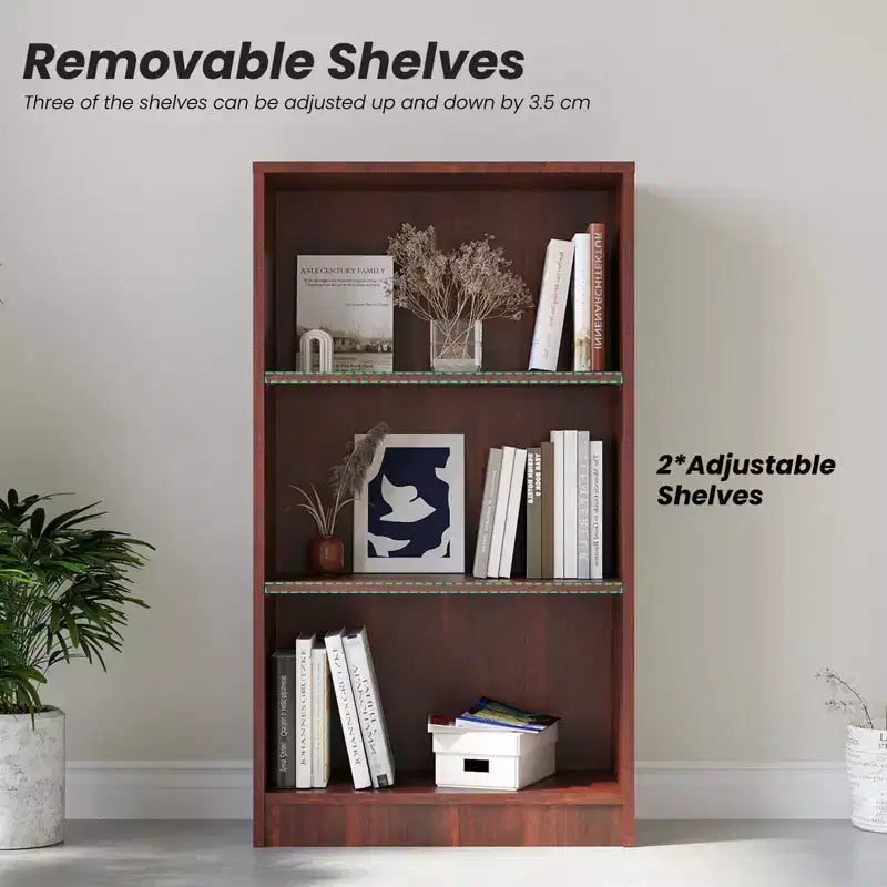 Étagère à livres en bois 3/4/5 niveaux, Bibliothèque haute avec étagères réglables, Meuble de rangement pour salon, chambre, bureau