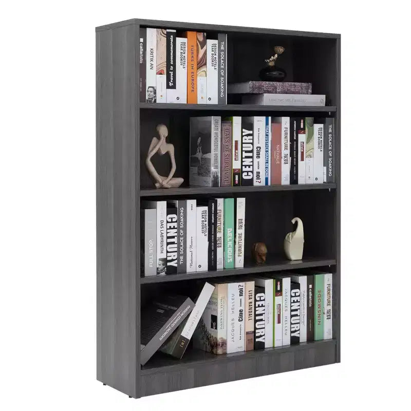 Étagère à livres en bois 3/4/5 niveaux, Bibliothèque haute avec étagères réglables, Meuble de rangement pour salon, chambre, bureau