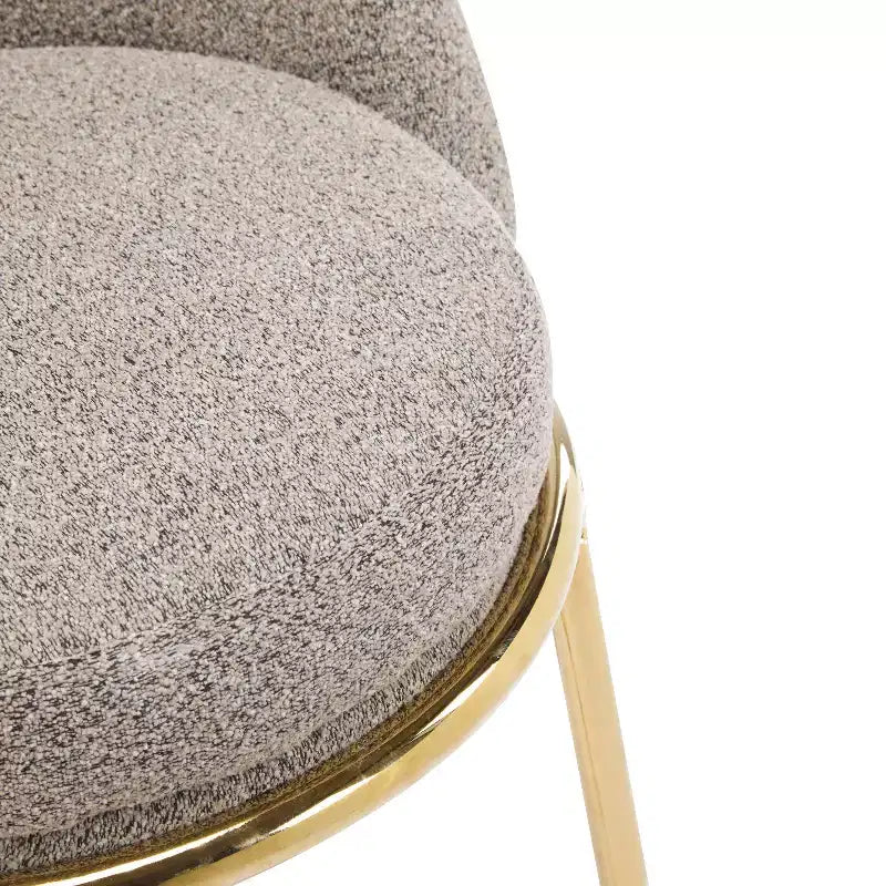 Lot de 2 tabourets de bar en métal rembourrés, cadre plaqué or avec dossier ergonomique demi-lune pour cuisine ou bar