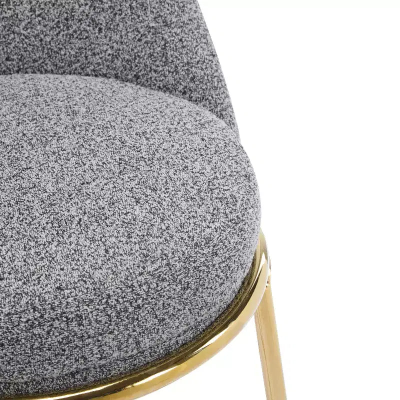 Lot de 2 tabourets de bar en métal rembourrés, cadre plaqué or avec dossier ergonomique demi-lune pour cuisine ou bar