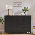 Table à langer bébé avec 6 tiroirs | Cadre en bois massif · Revêtement non toxique · Design classique à coins arrondis
