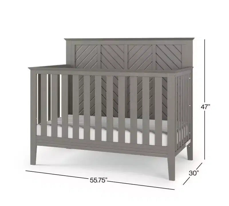 Ensemble de chambre de bébé 2 pièces, comprend un lit convertible 4-en-1 et une commode à 3 tiroirs
