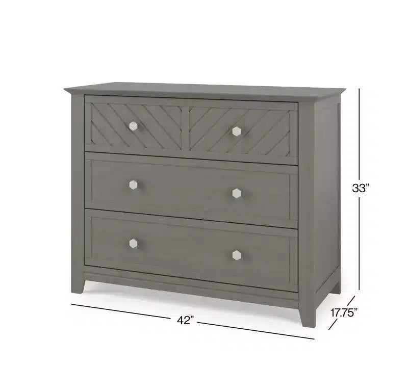 Ensemble de chambre de bébé 2 pièces, comprend un lit convertible 4-en-1 et une commode à 3 tiroirs