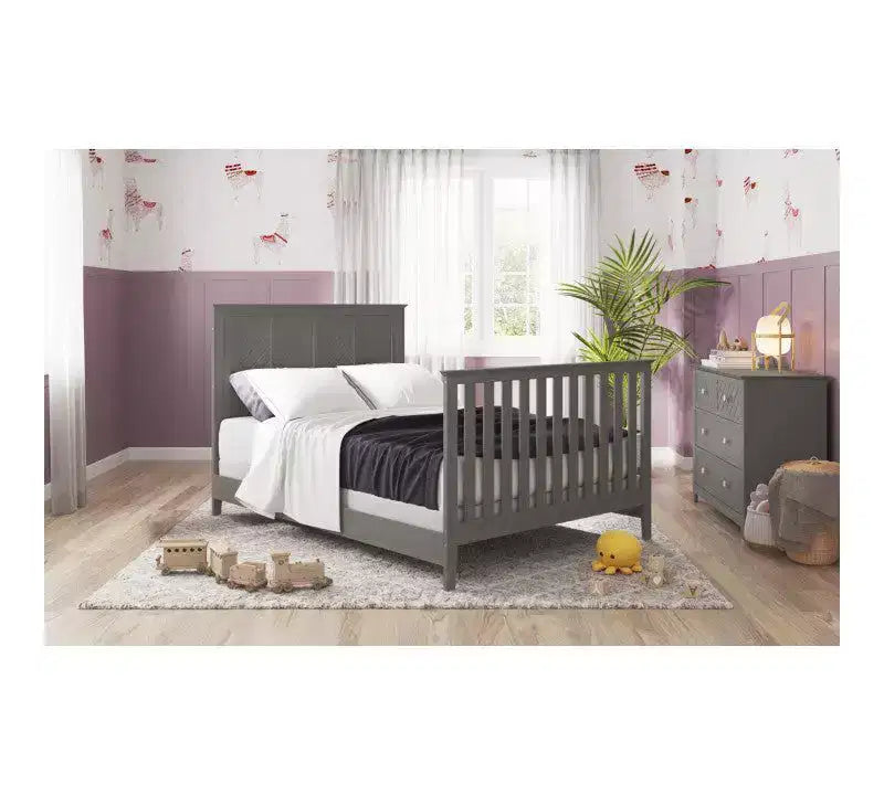 Ensemble de chambre de bébé 2 pièces, comprend un lit convertible 4-en-1 et une commode à 3 tiroirs