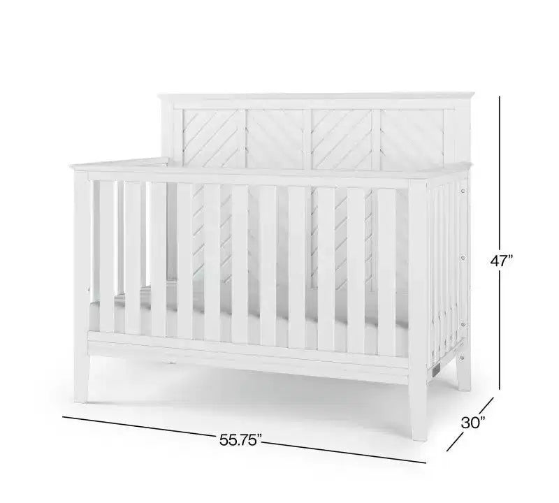 Ensemble de chambre de bébé 2 pièces, comprend un lit convertible 4-en-1 et une commode à 3 tiroirs