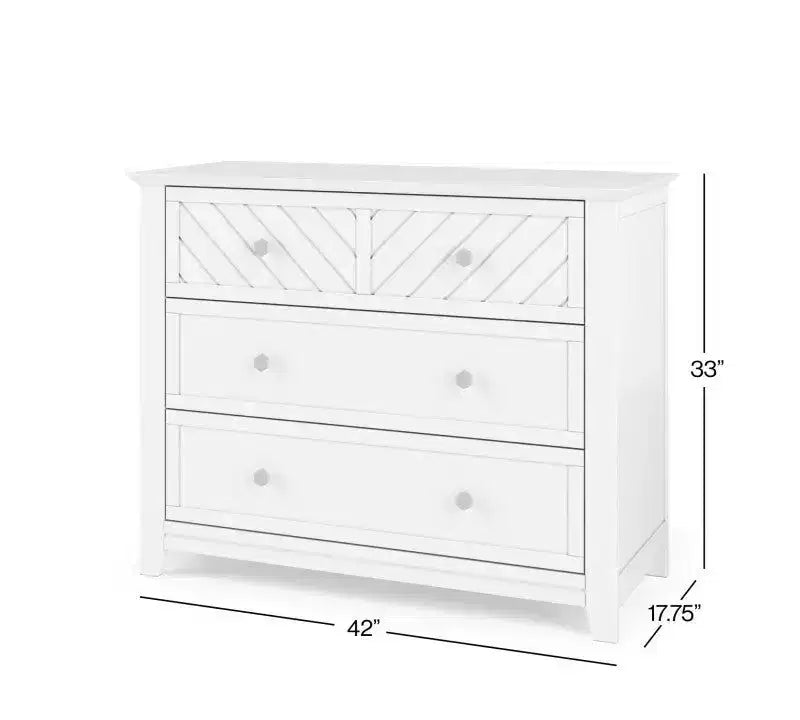 Ensemble de chambre de bébé 2 pièces, comprend un lit convertible 4-en-1 et une commode à 3 tiroirs