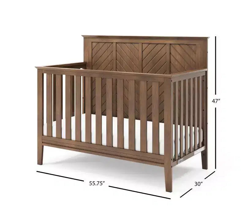Ensemble de chambre de bébé 2 pièces, comprend un lit convertible 4-en-1 et une commode à 3 tiroirs