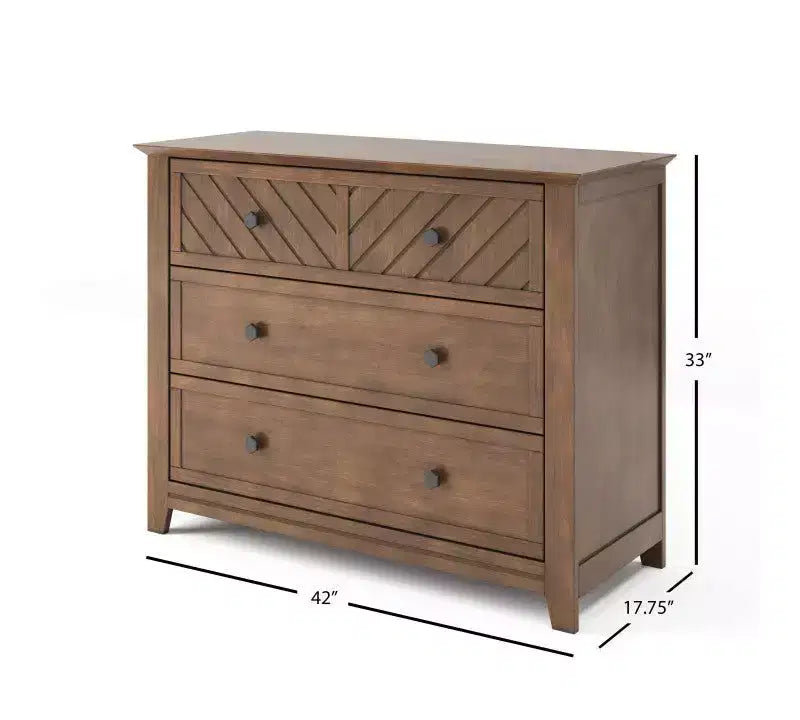 Ensemble de chambre de bébé 2 pièces, comprend un lit convertible 4-en-1 et une commode à 3 tiroirs