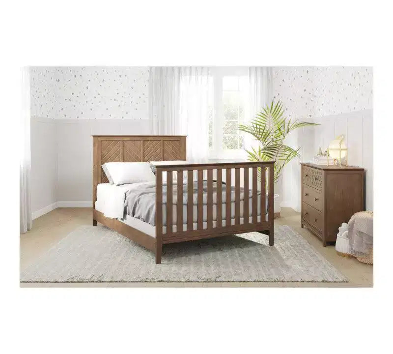 Ensemble de chambre de bébé 2 pièces, comprend un lit convertible 4-en-1 et une commode à 3 tiroirs