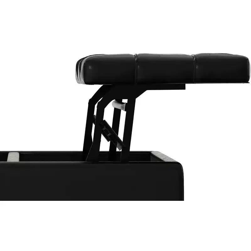 Petit pouf-coffre de rangement carré en cuir végétalien