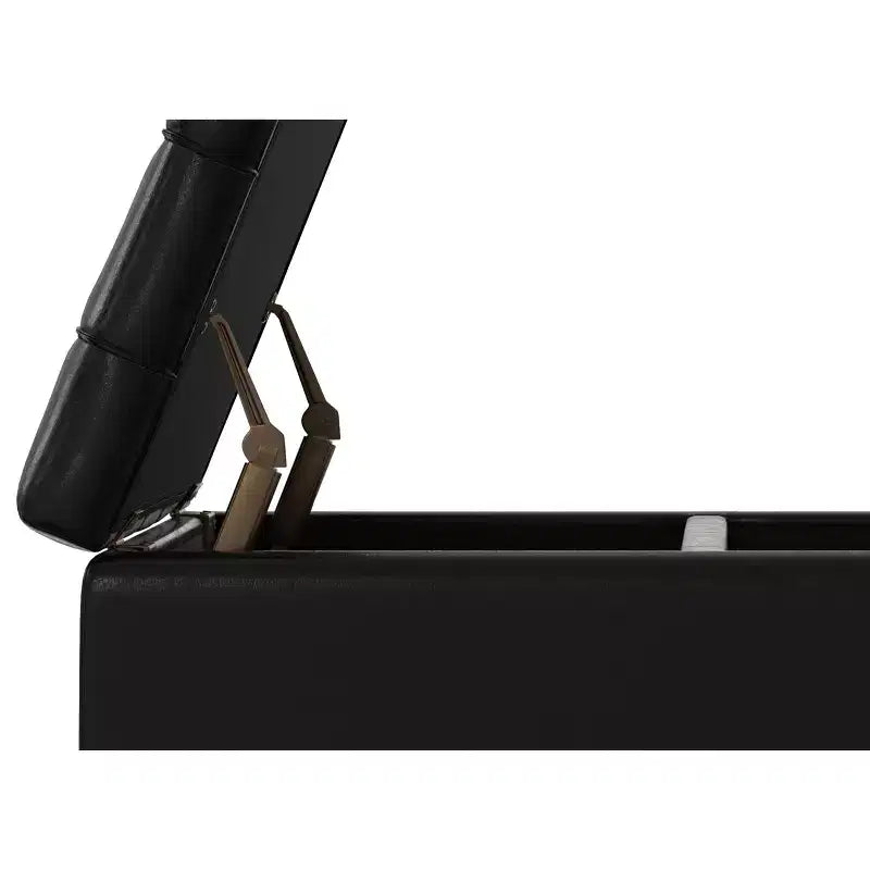 Petit pouf-coffre de rangement carré en cuir végétalien