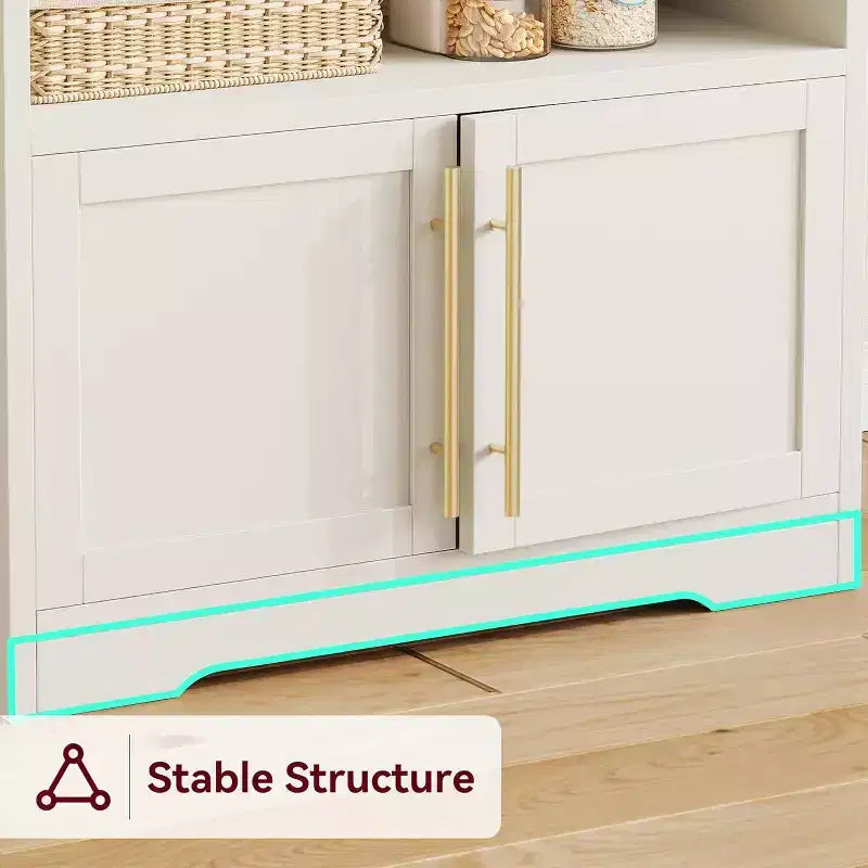 Étagère de boulanger avec armoire de rangement, support à micro-ondes, étagère de boulanger de cuisine de style ferme avec plateau épais, pour cuisine, salle à manger