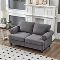 Causeuse classique moderne en tissu, rembourrée en polyester pour salon, gris