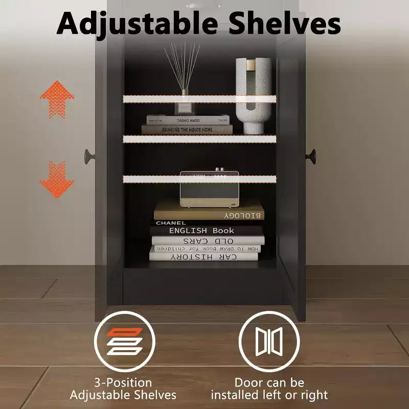 Bibliothèque haute et étroite de 71", étagère ouverte à 3 niveaux avec tiroir coulissant et étagère réglable, armoire à porte unique pour bureau à domicile